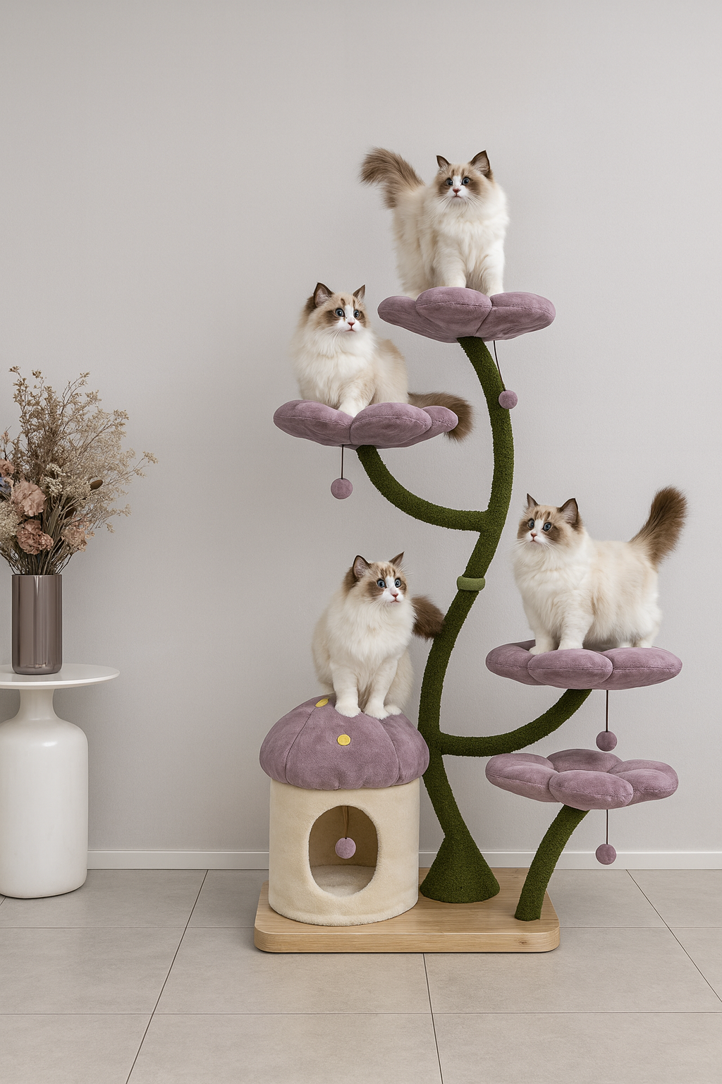 ZenWood – Floral Cat Tower