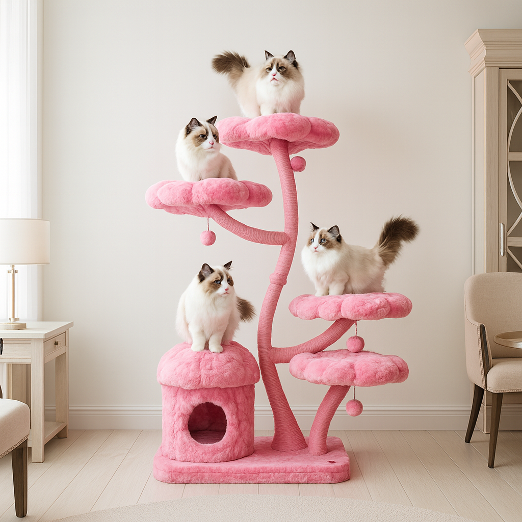 Floral Dream Tower – Multi-Level Flower Cat Tree