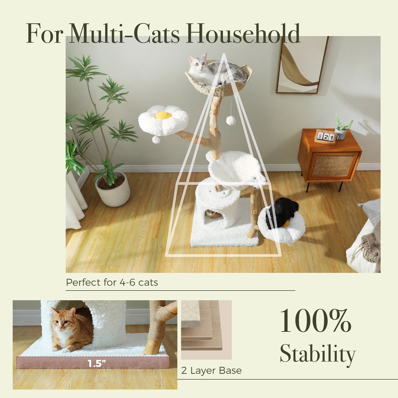 Lotus Bloom Cat Tower – Floral Cat Tree
